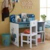 Bureau Maternelle ROAAR Blanc Moyen Uni Avec Decor - Vertbaudet -Meubles Pour Enfants bureau maternelle roaar