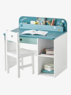 Bureau Maternelle ROAAR Blanc Moyen Uni Avec Decor - Vertbaudet -Meubles Pour Enfants bureau maternelle roaar 2
