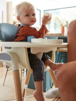 Chaise Haute évolutive 2 Hauteurs Vertbaudet High & Low Bleu - Vertbaudet -Meubles Pour Enfants chaise haute evolutive 2 hauteurs vertbaudet high low 3