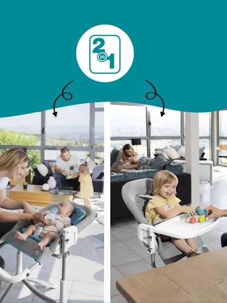 Chaise Haute Slick 2 En 1 BABYMOOV Blanc Bleu Gris - Babymoov 5 Chaise Haute Slick 2 En 1 BABYMOOV Blanc Bleu Gris - Babymoov – Image 3