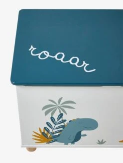 Coffre à Jouets Dinosaure Blanc Imprimé - Vertbaudet -Meubles Pour Enfants coffre a jouets dinosaure 3