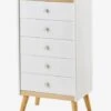 Commode Semainier Avec Poignées Personnalisables LIGNE CONFETTI Blanc - Vertbaudet -Meubles Pour Enfants commode semainier avec poignees personnalisables ligne confetti