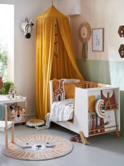 Lit Bébé Avec Barrière Amovible + Rangement Bibliothèque LIGNE PIROUETTE Blanc - Vertbaudet -Meubles Pour Enfants lit bebe avec barriere amovible rangement bibliotheque ligne pirouette 2