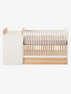 Lit Combiné évolutif Avec Rangements Et Table à Langer LIGNE ECLIPSE Blanc / Bois - Vertbaudet -Meubles Pour Enfants lit combine evolutif avec rangements et table a langer ligne eclipse 5
