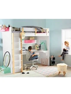 Lit Mezzanine Avec Bureau Et Rangement LIGNE EVEREST Kaki - Vertbaudet -Meubles Pour Enfants lit mezzanine avec bureau et rangement ligne everest 2
