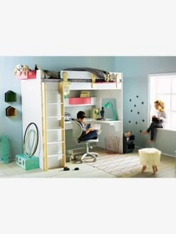 Lit Mezzanine Avec Bureau Et Rangement LIGNE EVEREST Kaki - Vertbaudet -Meubles Pour Enfants lit mezzanine avec bureau et rangement ligne everest 3