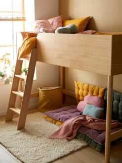 Lit Mi-hauteur LIGNE CONFETTI NATURE Marron - Vertbaudet -Meubles Pour Enfants lit mi hauteur ligne confetti nature 4