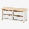 Meuble De Rangement + 4 Bacs LIGNE PTILOU Blanc/bois - Vertbaudet -Meubles Pour Enfants meuble de rangement 4 bacs ligne ptilou