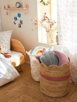 Panier En Jute Festonné Fiore Osier/rose - Vertbaudet -Meubles Pour Enfants panier en jute festonne fiore 3
