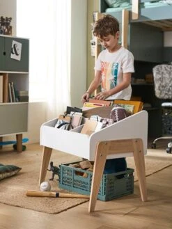 Rangement Livres LIGNE RETRO Blanc Clair Uni - Vertbaudet -Meubles Pour Enfants rangement livres ligne retro 3