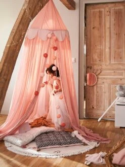 Rideau Ciel De Lit PRINCESSE NATURE Rose - Vertbaudet -Meubles Pour Enfants rideau ciel de lit princesse nature 4