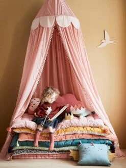 Rideau Ciel De Lit PRINCESSE NATURE Rose - Vertbaudet -Meubles Pour Enfants rideau ciel de lit princesse nature 5