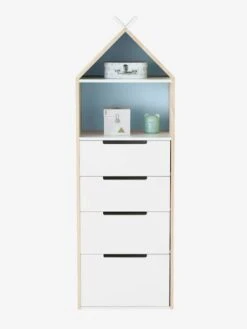 Semainier Fond Réversible Bleu Ou Rose LIGNE TIPILI Bleu Clair - Vertbaudet -Meubles Pour Enfants semainier fond reversible bleu ou rose ligne tipili 2