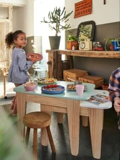 Tables Gigognes Gris Vert/bois + Blanc/bois - Vertbaudet -Meubles Pour Enfants tables gigognes 5