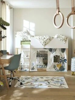 Tente De Lit Jungle Imaginaire Blanc Clair Uni Avec Decor - Vertbaudet -Meubles Pour Enfants tente de lit jungle imaginaire 3